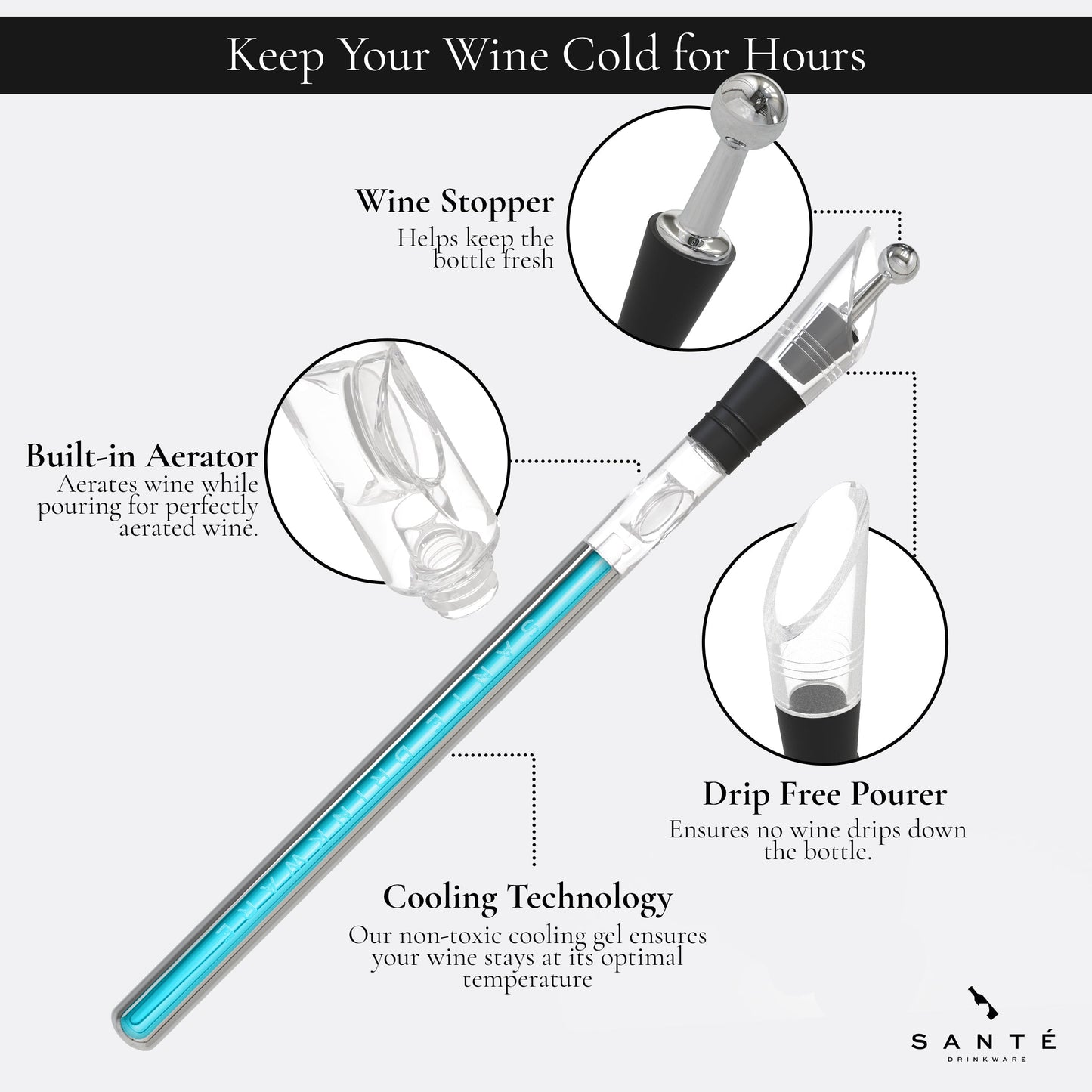 Wine Chiller & Stick (White)